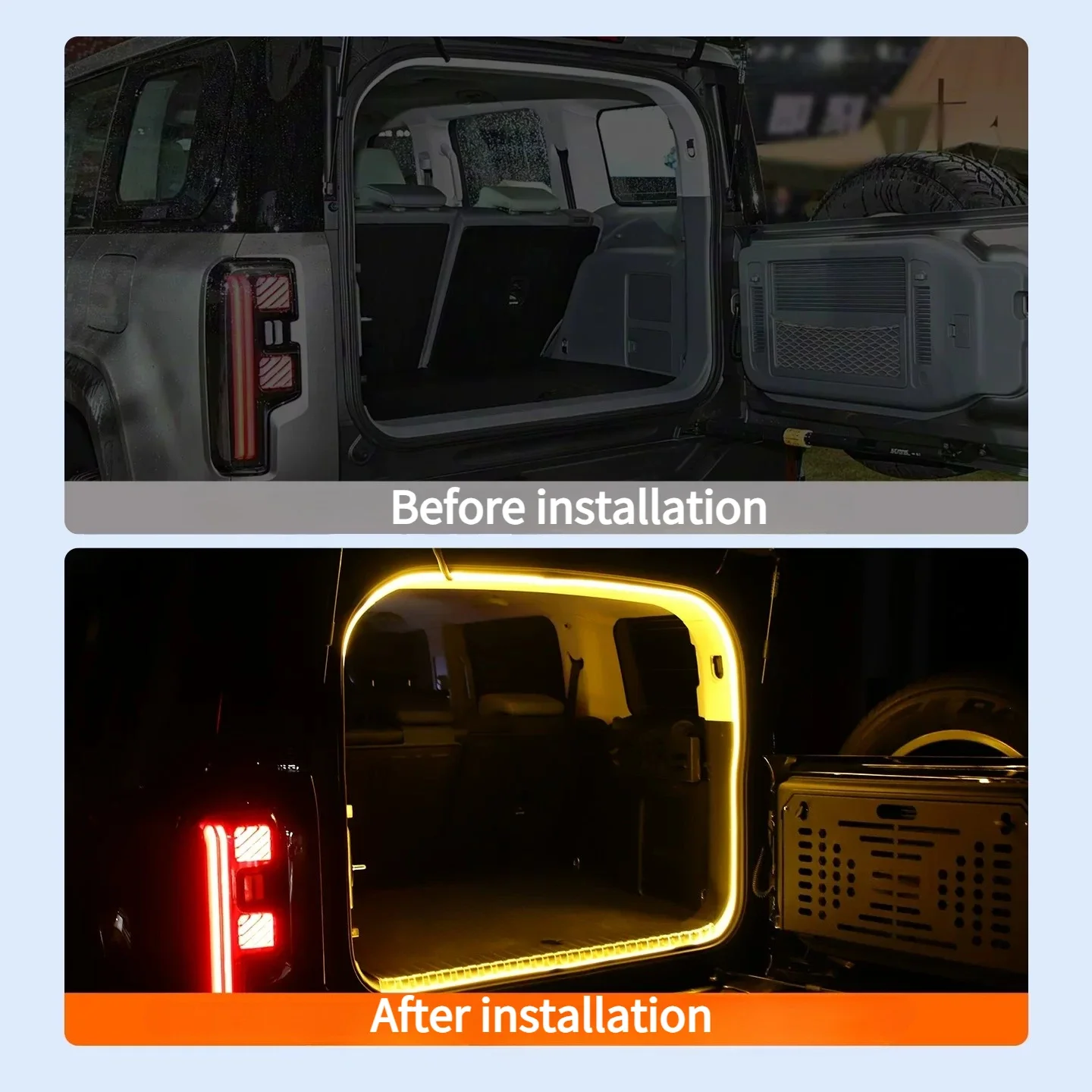 For BAIC BJ40 2024-2026 Car Trunk Ambient Light Outdoor Camping Auxiliary Lighting Car Tail Light Strip Decorative Accessories detail image 5