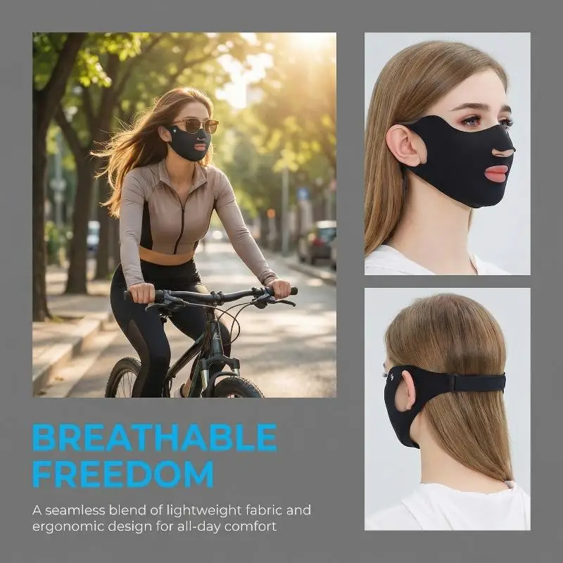 

Женская летняя дышащая маска для лица с защитой от УФ-излучения, с креплением на уши, для бега, велоспорта и прогулок