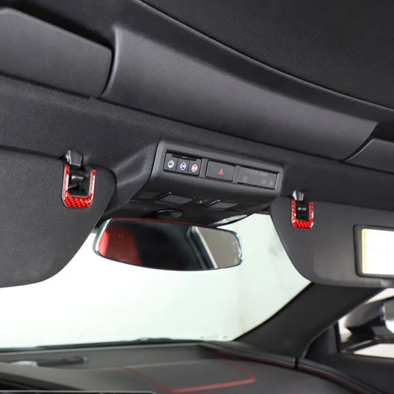 Car Vanity Mirror Decorative Panel Trim For Chevrolet Corvette C8 Z51 Z06 2020-2026 Soft Carbon Fiber Interior Car Accessories 4