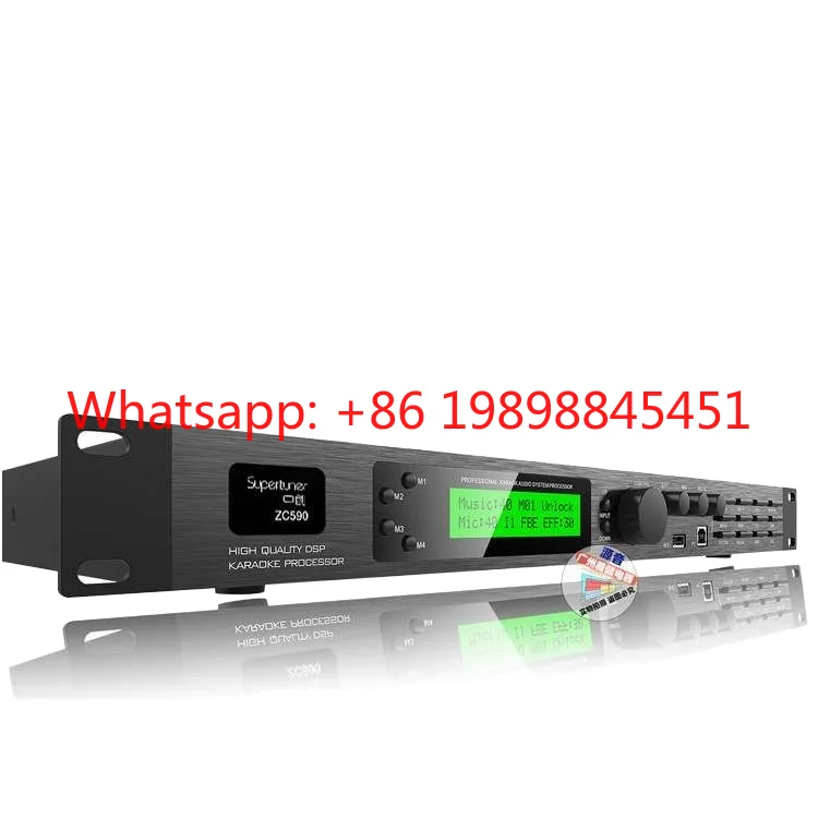 ZC590 Digital Preamp & Reverb Effects Processor, 20Hz-20kHz Metal Karaoke KTV Audio Processor 220V