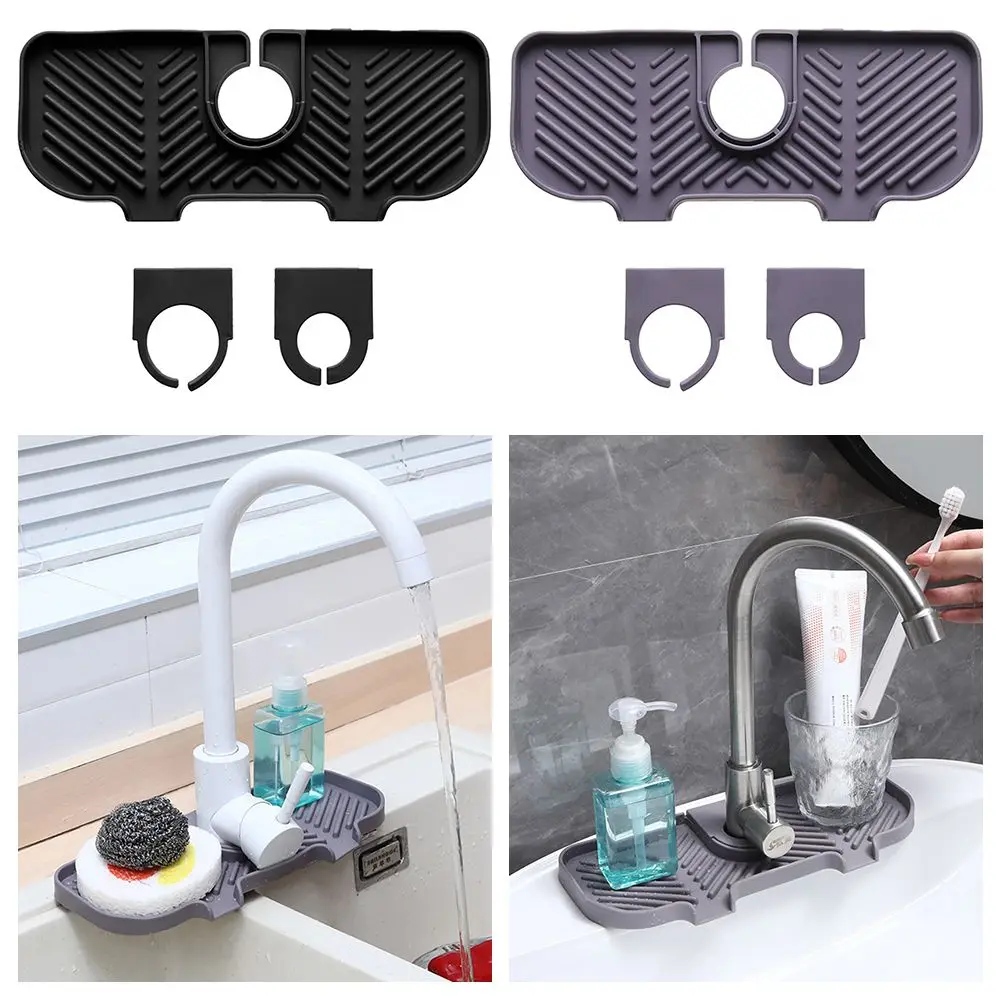 

Bathroom Supplies Silicone Countertop Protector Sink Splash Guard Drip Catcher Mat Faucet Absorbent Mat Faucet Absorbent Pad