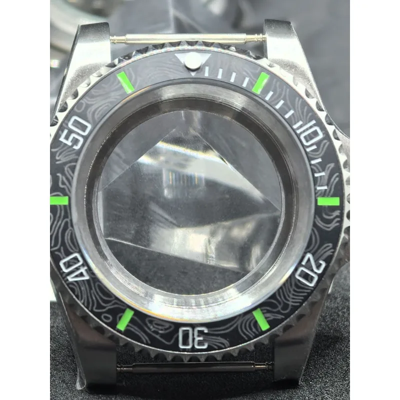 

Carbon fiber pattern ceramic ring through the bottom sheet shell 40mm suitable for NH35/NH36 movement modification accessories