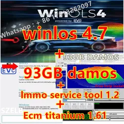 Latest Winols 4.7 software+93GB Winols DAMOS+ECM titanium alloy with Immo service tool 1.2 Free installation