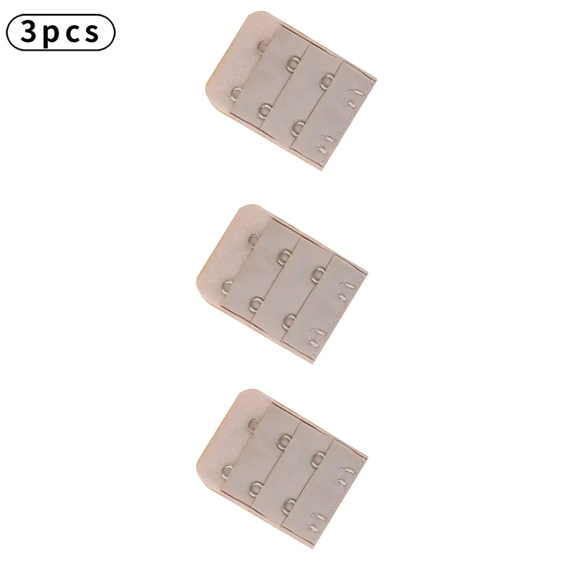 3 قطعة حمالة صدر مفيدة للنساء أسود أبيض بيج تمديدات حزام تمديد 3 صفوف 2 خطاف حزام قابل للضبط مشبك اكسسوارات DIY بها بنفسك #6