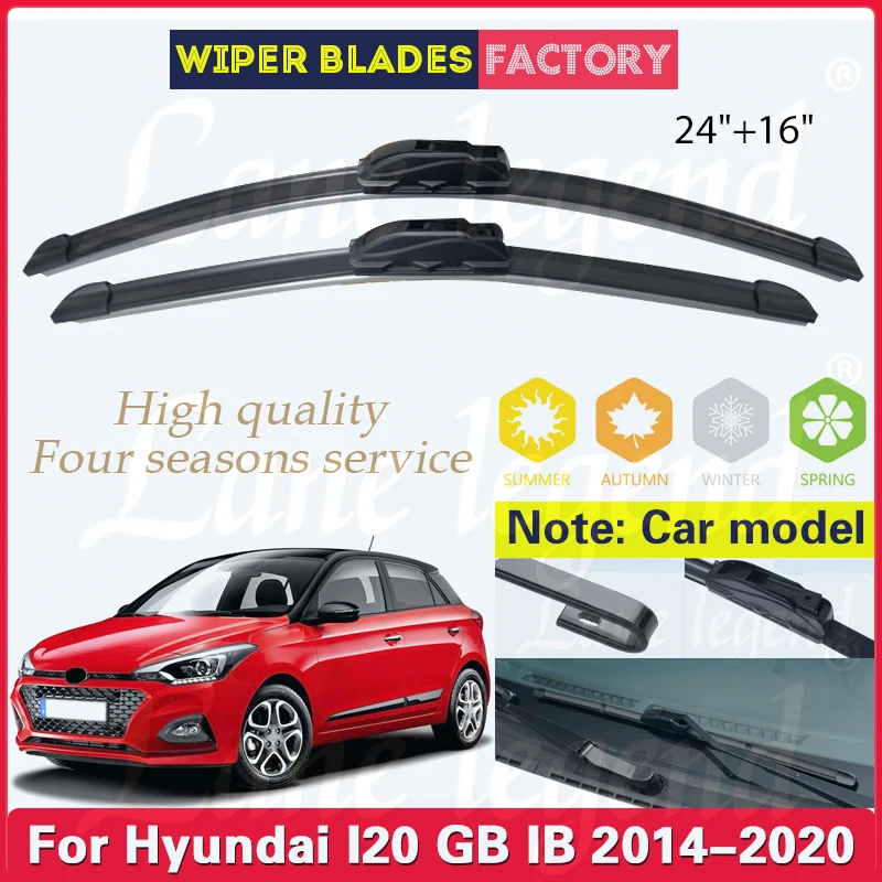 

For Hyundai I20 GB IB 2014 2015 2016 2017 2018 2019 2020 Front Wiper Blades Brushes Windscreen Windshield 24"16" Car Accessories