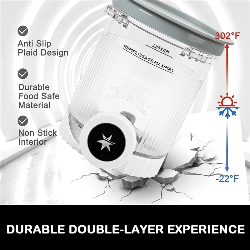 BFYL 교체용 파인트 및 뚜껑 세트(4개입) 크리미 NC700/NC701 시리즈 아이스크림 제조기용 닌자 스월