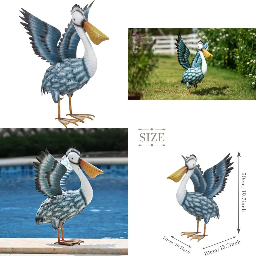 

Прибрежные уличные пеликанские статуи-14, металлические океанские тематические садовые скульптуры птиц для декора патио