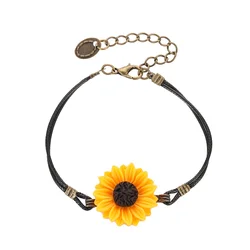 Cute Sunflower Bracelet Jewelry For Women Dainty Daisy Charm Rope Woven Lucky Friendship Party Jewelry Accessories Gift