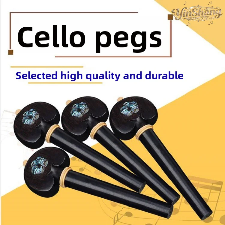 أوتاد ضبط التشيلو بالجملة، خشب الأبنوس مطعمة مع أوتاد ضبط خشب البقس، مهاوي مقبض قذيفة أذن البحر منحوتة يدويًا، بالجملة #1