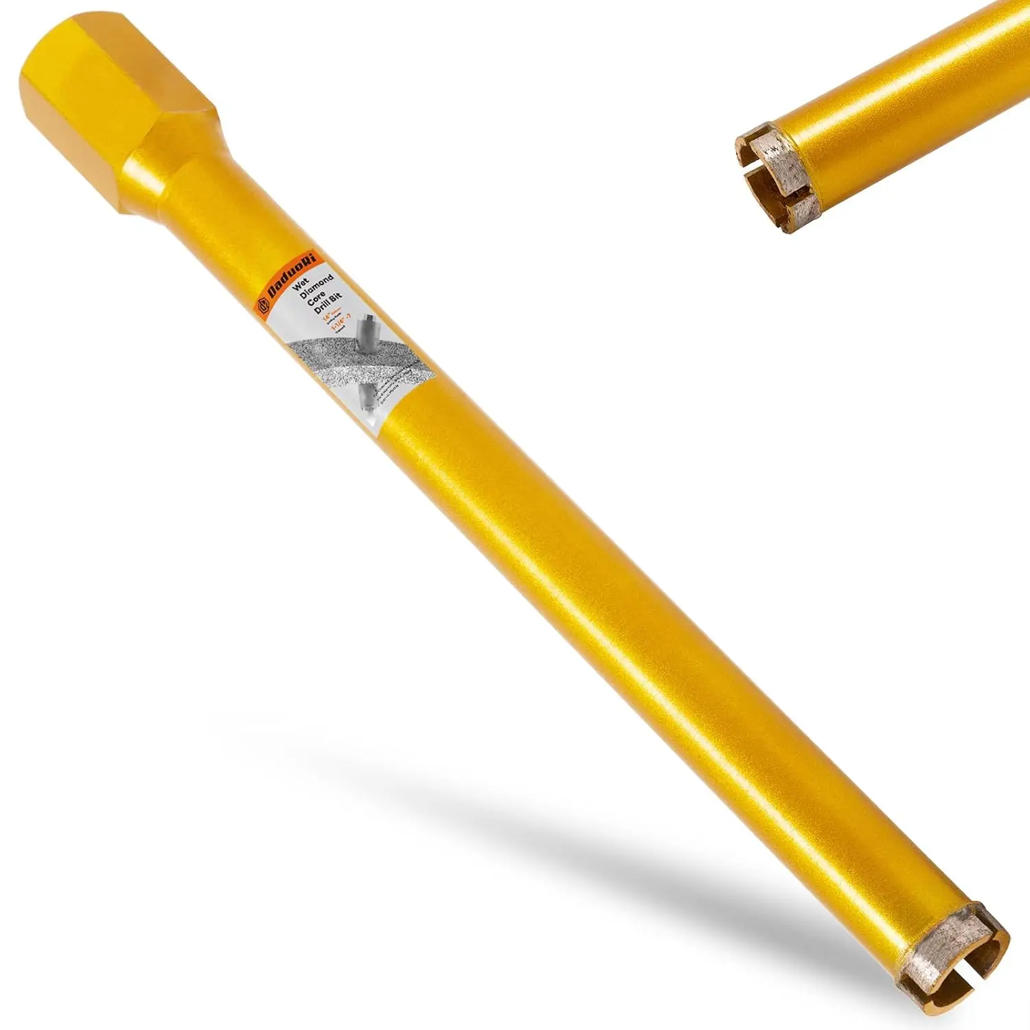 

1 1/4 Inch Wet Core Drill Bit for Concrete, 14" Depth, Diamond Core Drill for Masonry, Brick, Cement