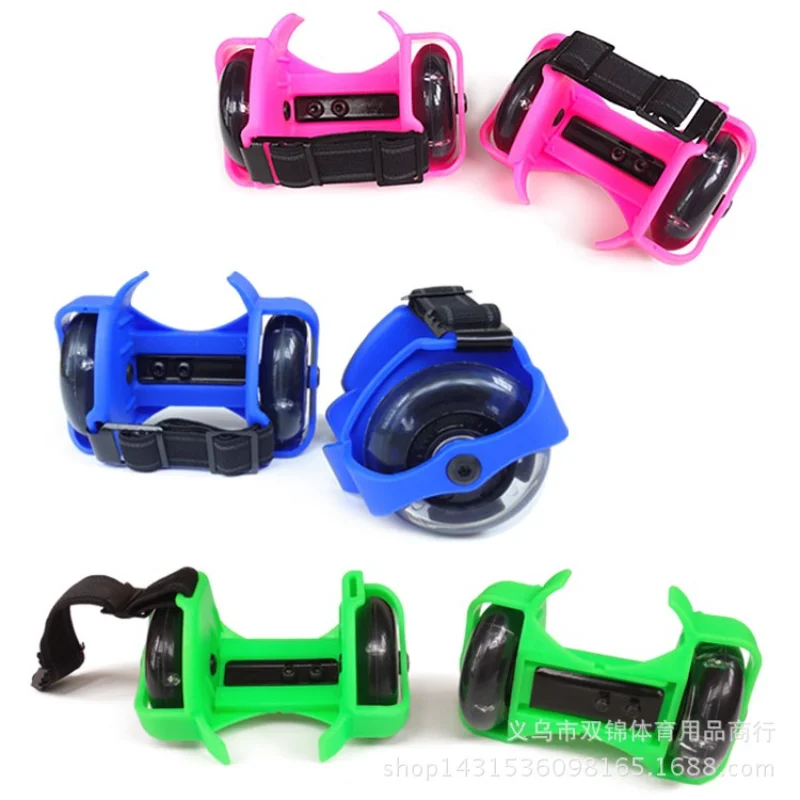 PVC Flash Roller Skate Wheels For Shoes,Star Sky Light Up Heel Roller Skates Kids Heel Wheels