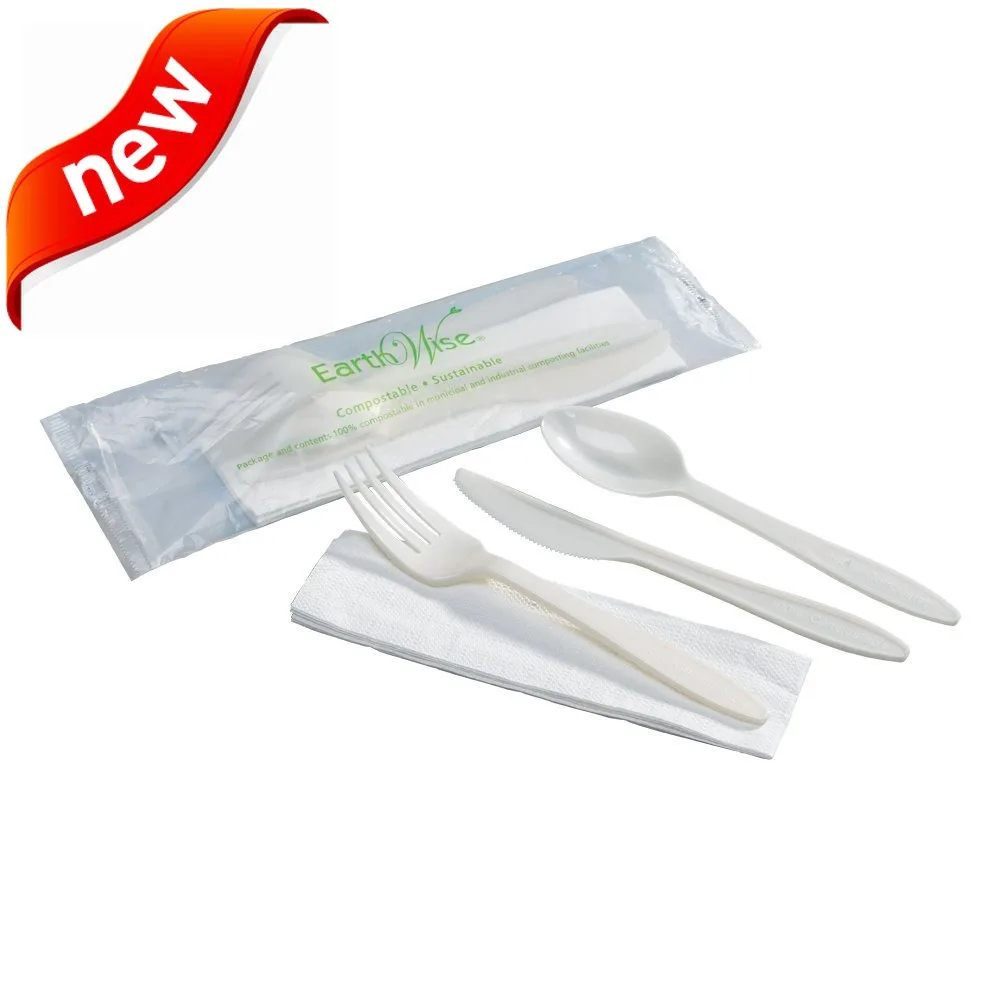 

Hoffmaster 760040 Earthwise Tree-Free Compostable Cutlery Set, 250-Piece Case