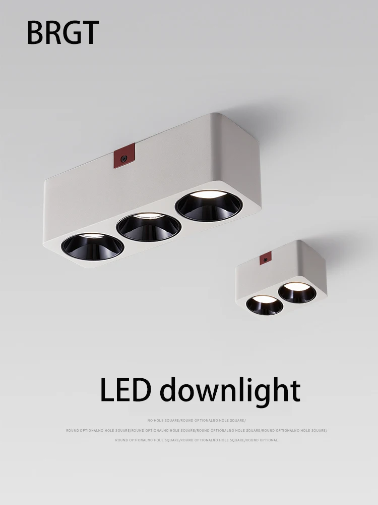 BRGT Led 통 표면 장착 된 광장 스포트 라이트 알루미늄 천장 조명 6W 12W 스포트 라이트 부엌 홈 실내 조명