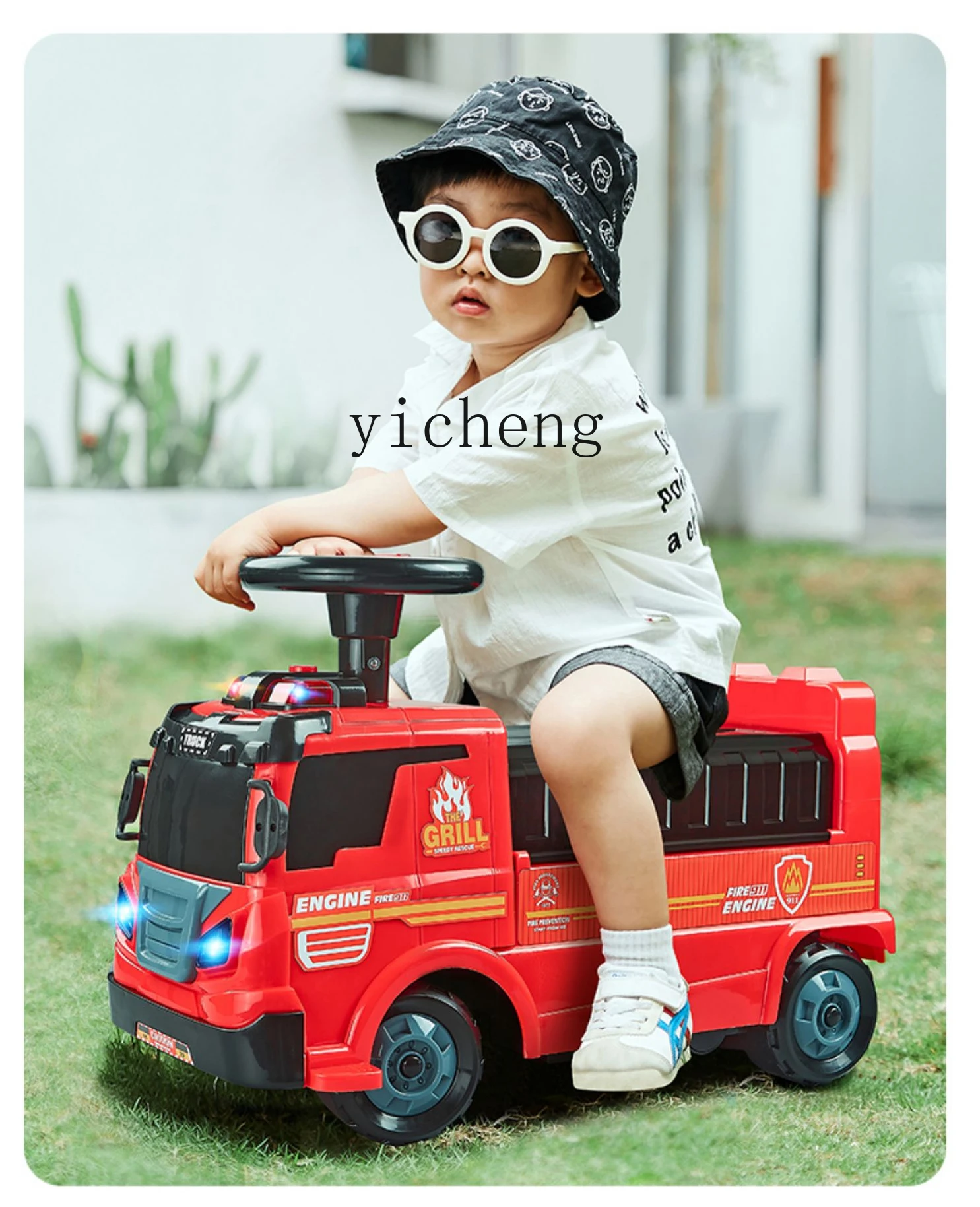 Tqh Fire Truck Toy Car Children Can Sit Boy Child Birthday Gift Baby Boy Excavator