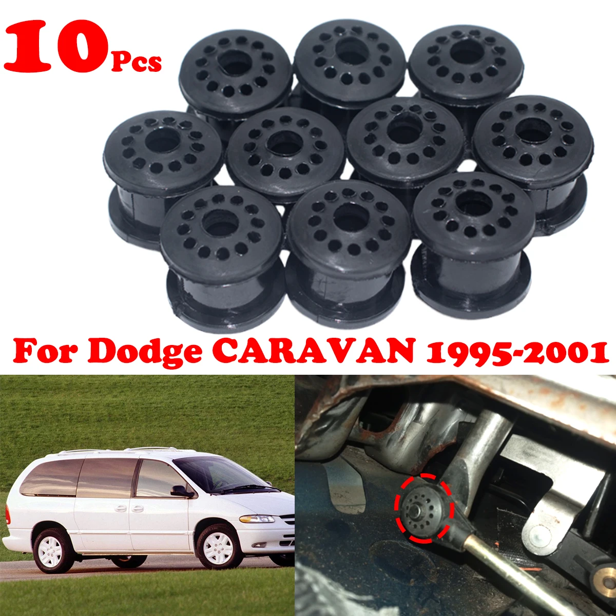

10pc For Dodge CARAVAN Gearbox Cable Linkage Rubber Bushing MT Shift Lever Assembly Repair Kit Replacement Parts 1995 1996-2001