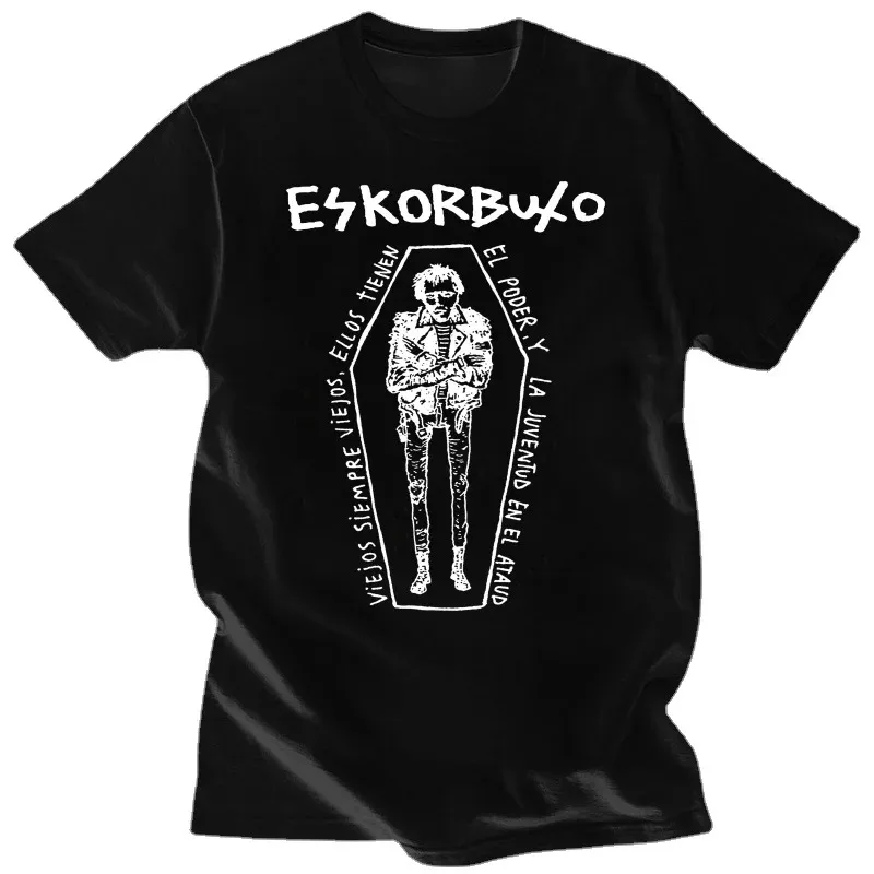 Rock Band 2024 summer tops Eskorbuto shirt men clothing Streetwear T-shirt Men\'s Women Hip Hop 100% Cotton Oversized Tees