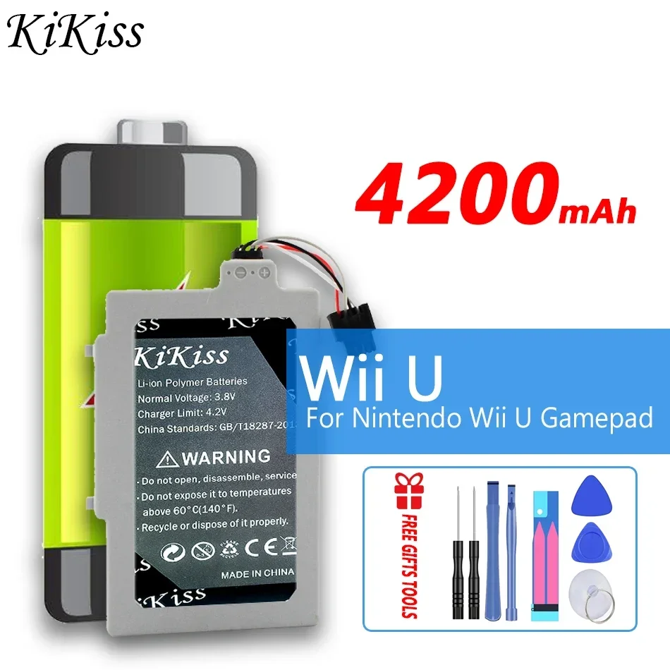 4200mAh KiKiss Portable Battery for Nintendo Wii U Gamepad