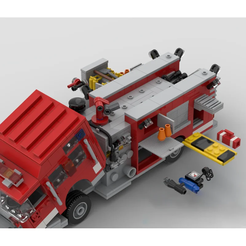 مكافحة الحرائق نموذج Moc قوالب بناء وحدات مضخة حريق نماذج من الشاحنات التكنولوجيا وحدات كتل عيد الميلاد مجموعة لتقوم بها بنفسك لعبة الهدايا #3