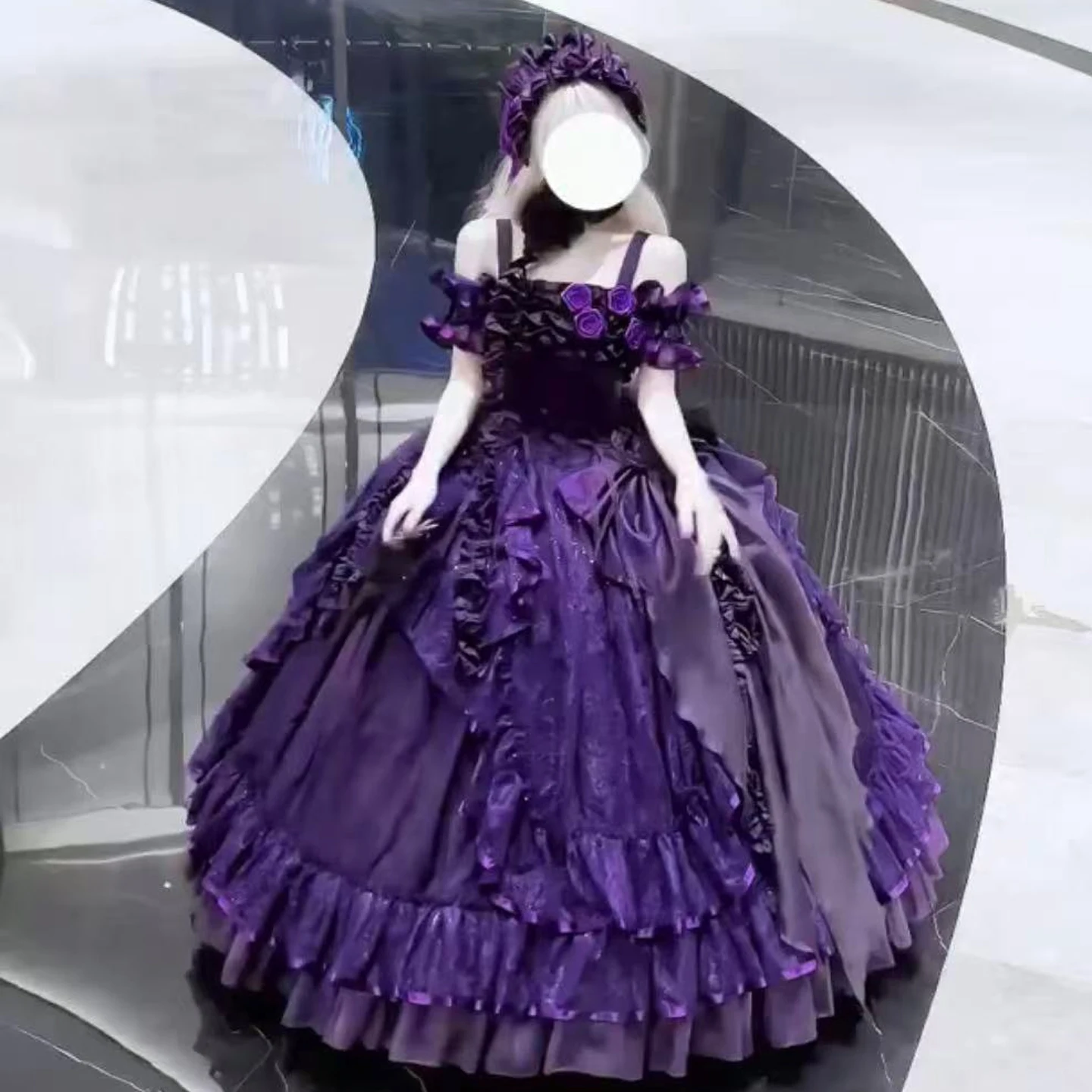 

Silent Estate Lolita Purple Evening Gown Heavy Embroidery Wedding Dr Luxury Birthday Adult Ceremony Puffy Princ Skirt