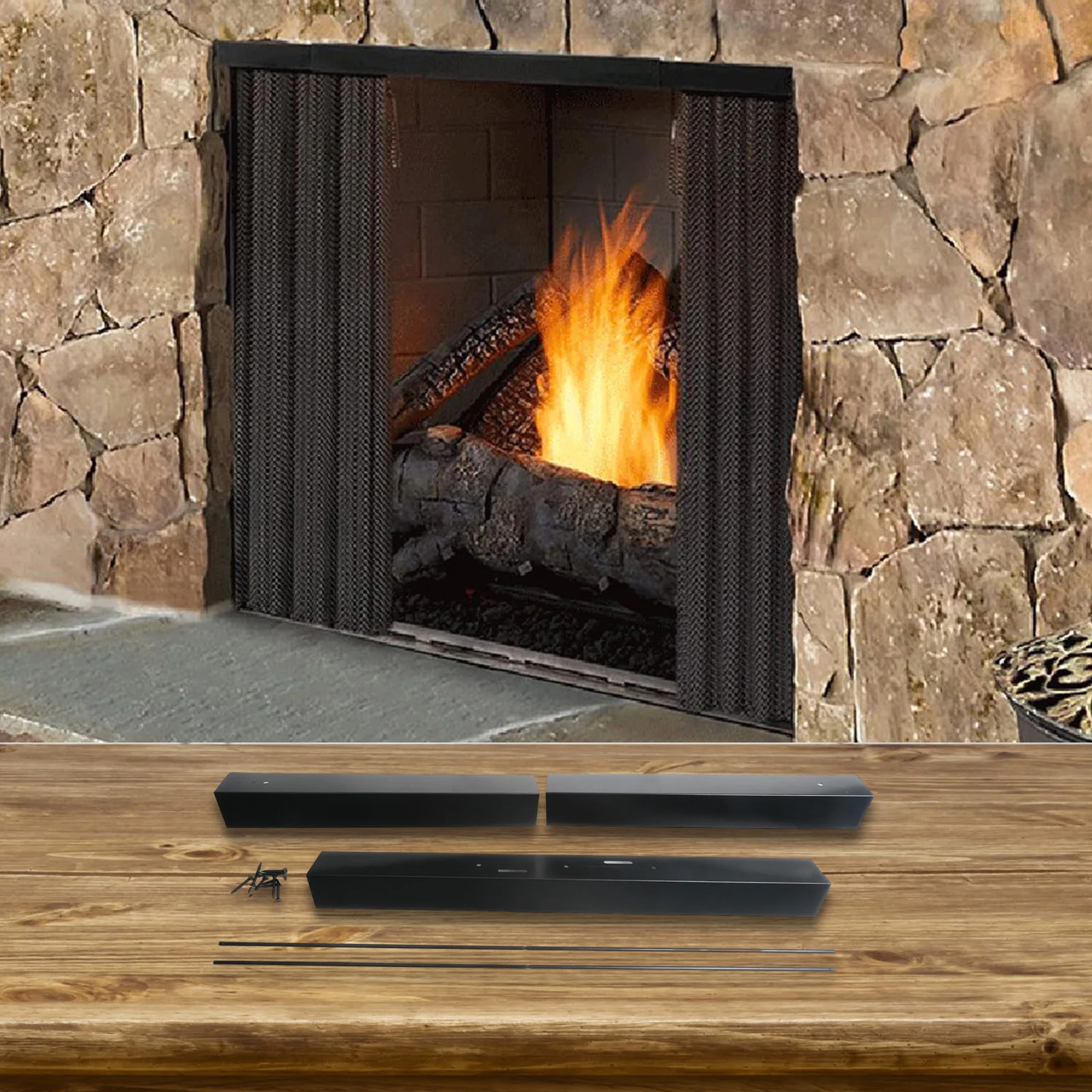 

Black Brightness Of Your Monitor Curtain Rod Fireplace Opening Adjustable Kit Upgraded Welding Process Design Wide