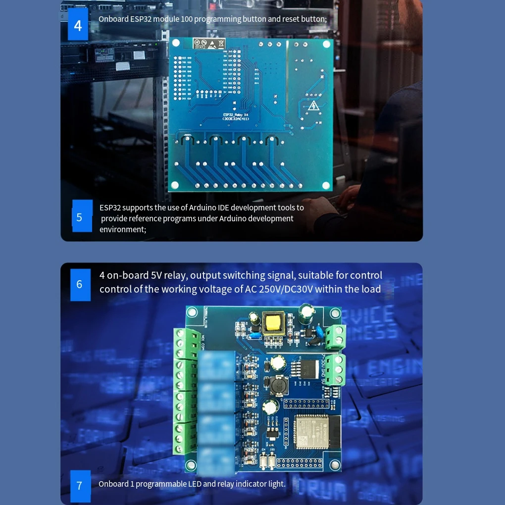 DC5-30V Power Supply 1/2/4/8 Channel Relay Module ESP32 WIFI Bluetooth BLE ESP32-WROOM Relay Board Secondary Development Board