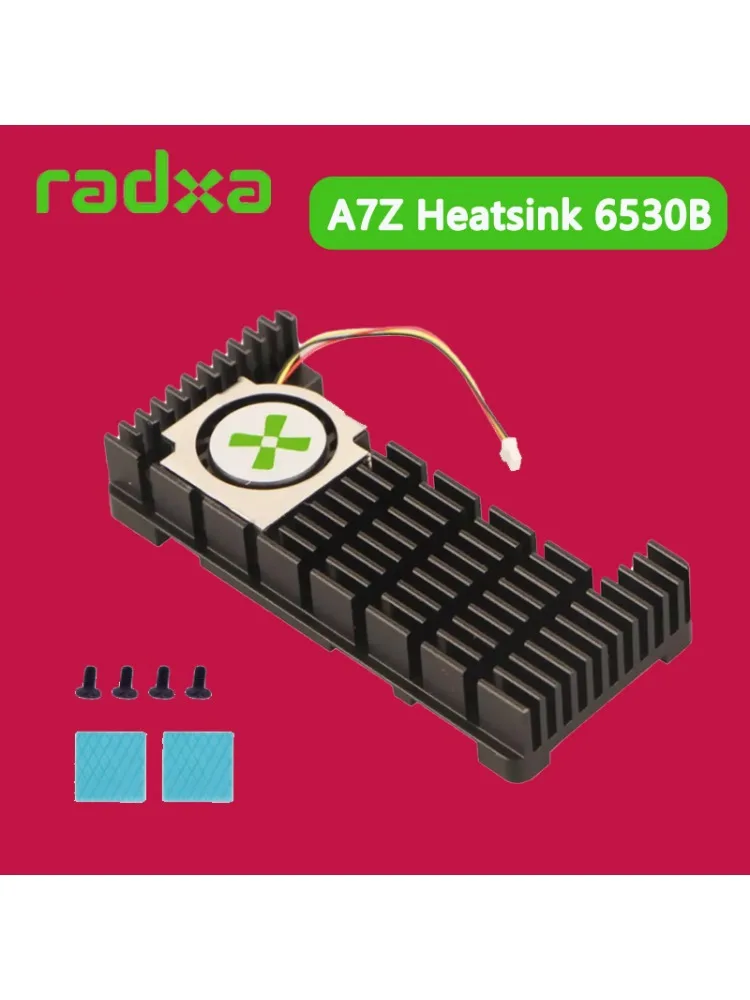 Radiator Radxa A7Z 6530B do Radxa Cubie A7Z, aluminiowy radiator z wentylatorem, regulacja prędkości PWM — zdjęcie produktu 7