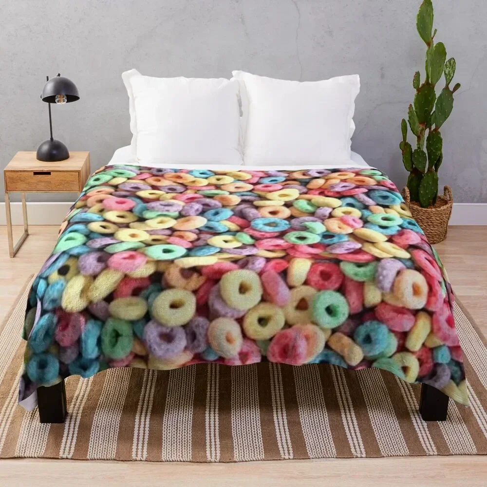 

Fruit Loops Throw Blanket Wrinkle Resistant Lightweight Blanket