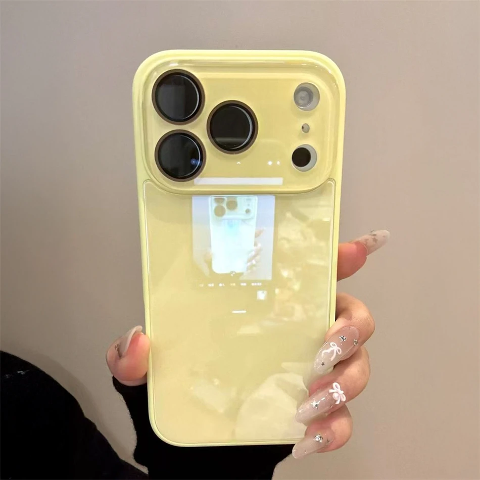 Luxury Candy Color Tempered Glass Camera Protection Case For iPhone 15 16 17 18 Pro Max Shockproof Soft Frame Smooth Hard Cover view 5