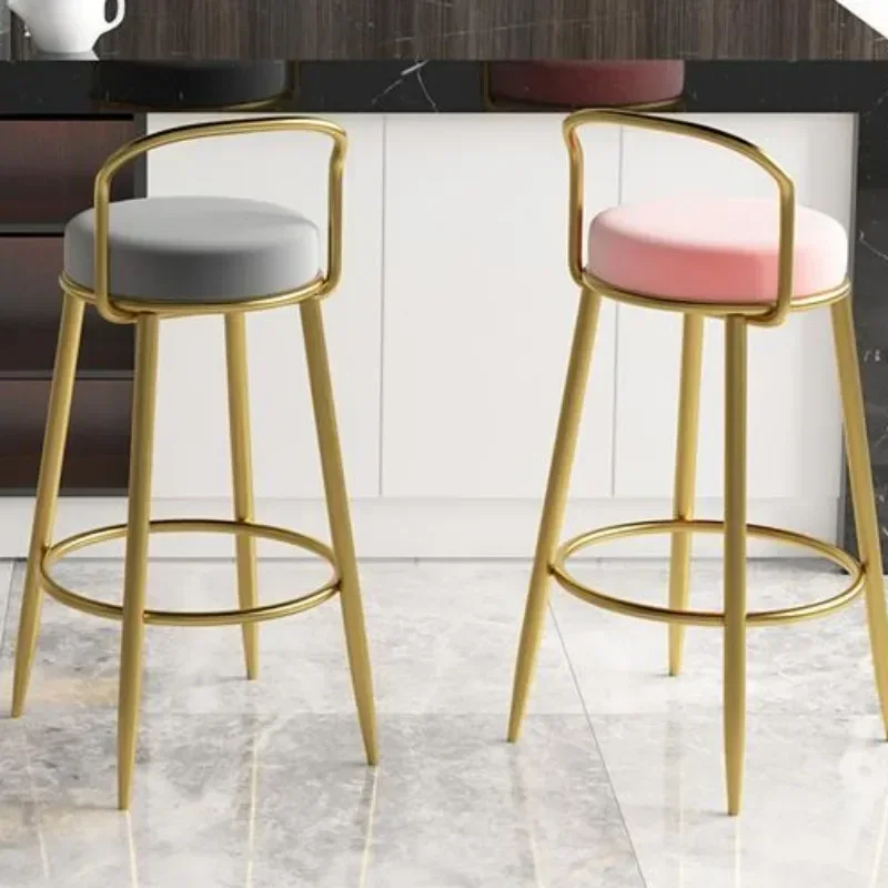 Reception Luxury High Bar Metal Chairs Modern Design Breakfast Chaise Height Gaming Kitchen Counter Minimalist Stool Furniture