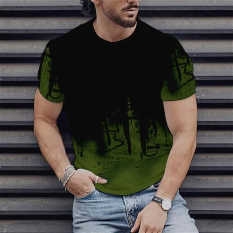 NEW 2024 hot Round neck short sleeve 3D pattern digital printed men\'s top outdoor sports fitness plus Size T-shirt XXS-6XL