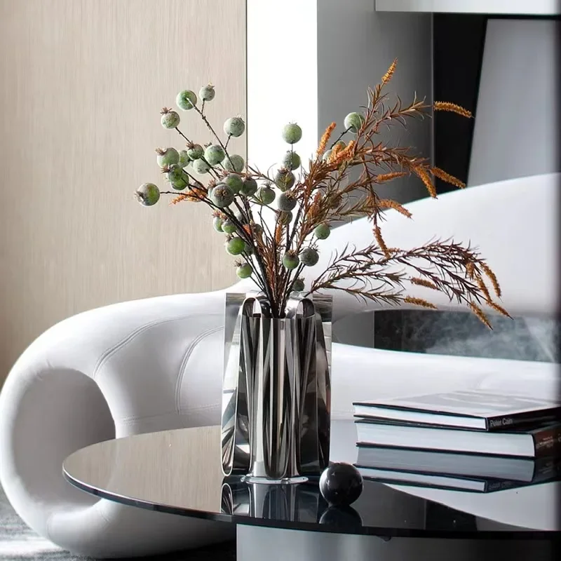 

New Chinese-style Stainless Steel Floral Decoration Model Bedroom Decorations Desktop Ornaments In Living Room and Dining Room