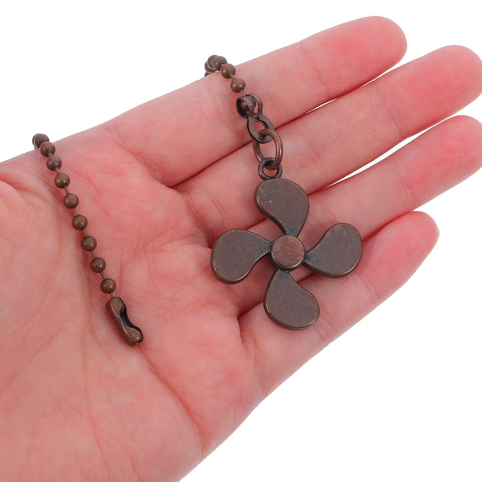 2Pcs Ceiling Fan Pull Chains Vintage Pendant Light Pull Extensions Decorative Fan Danglers Classic Home Decor Dark Brown