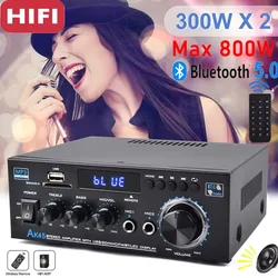New AK45 12V 90V-240V Bluetooth Amplifier USB HiFi Stereo Digital Car Audio with Remote Control USB FM Car Home Theater System