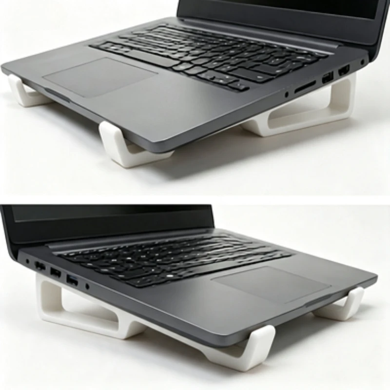 Ergonomic 3D Printed Laptop Stand, Portable Ventilated Lightweight Cooling Notebook Riser for Home Office