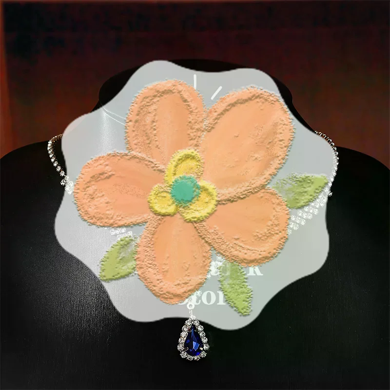 1 مجموعة الزفاف قلادة أقراط قطرة الماء على شكل حجر الراين مجوهرات نمط تألق مجموعة مجوهرات لهدية حفل الزفاف