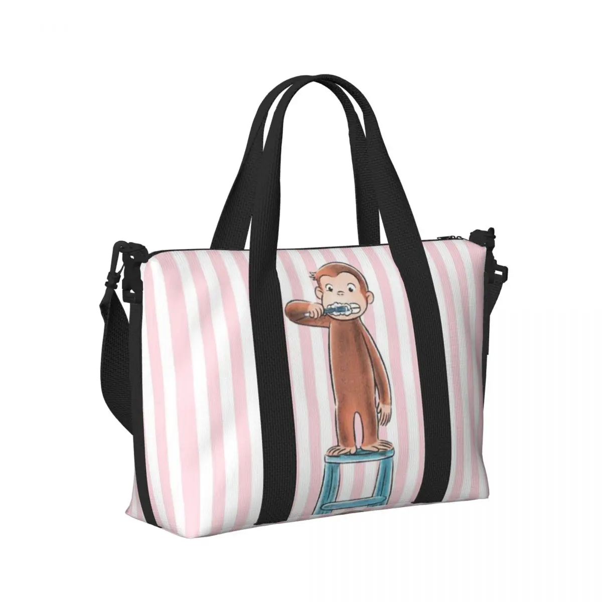 

Curious George Beach Travel Bag Large Capacity Tote Bags for Gym Yoga Women Shopping Duffle Shoulder Bag