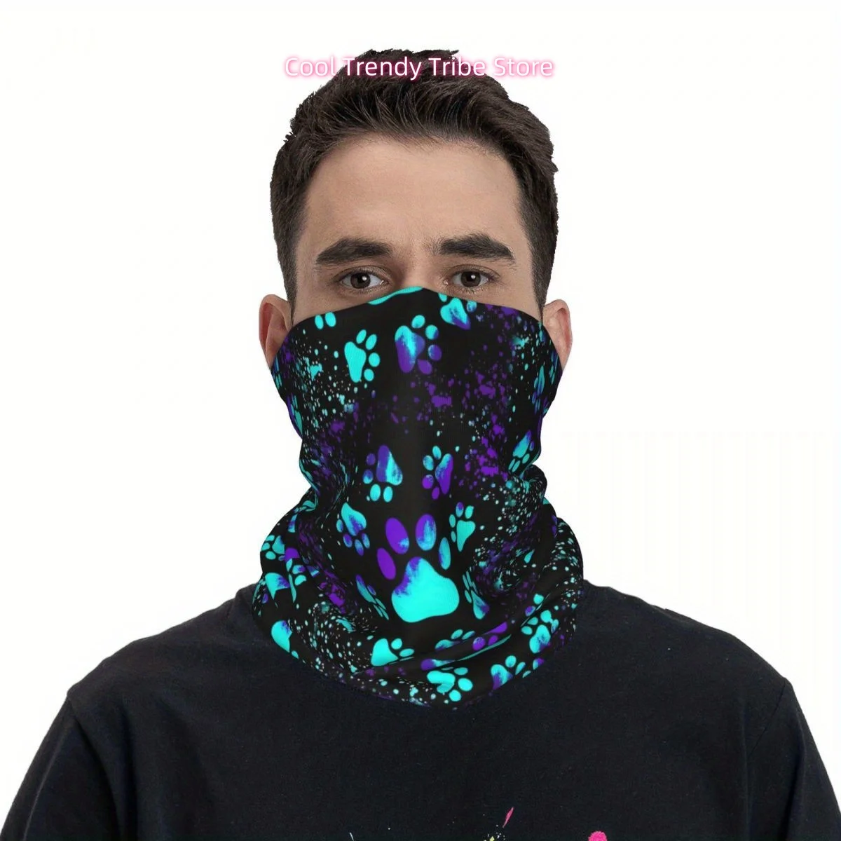 Paw Prints, Colorful Scarf, Multi-Functional Mask And Neck Mask, Suitable for Outdoor And Unisex Headscarves, Family Gatherings,