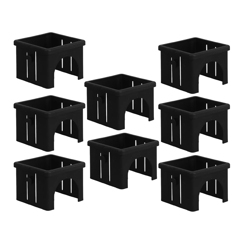 

8pcs Hollow Tube Sleeve Square Pipe Adapter Fitness Equipment Parts Accessories Slip Slide Barbell Insert Plastic Bushing Gym