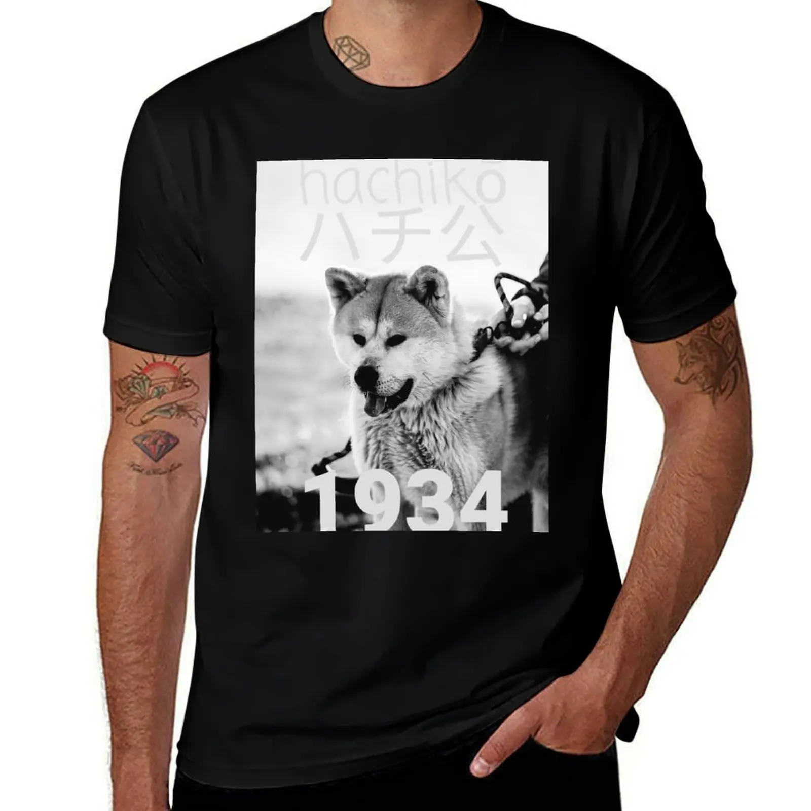 Camiseta Hachiko dog 1934, camisetas para hombre, camisetas gráficas, camisetas para hombre, Camiseta de algodón para hombre, Camiseta 100% de algodón