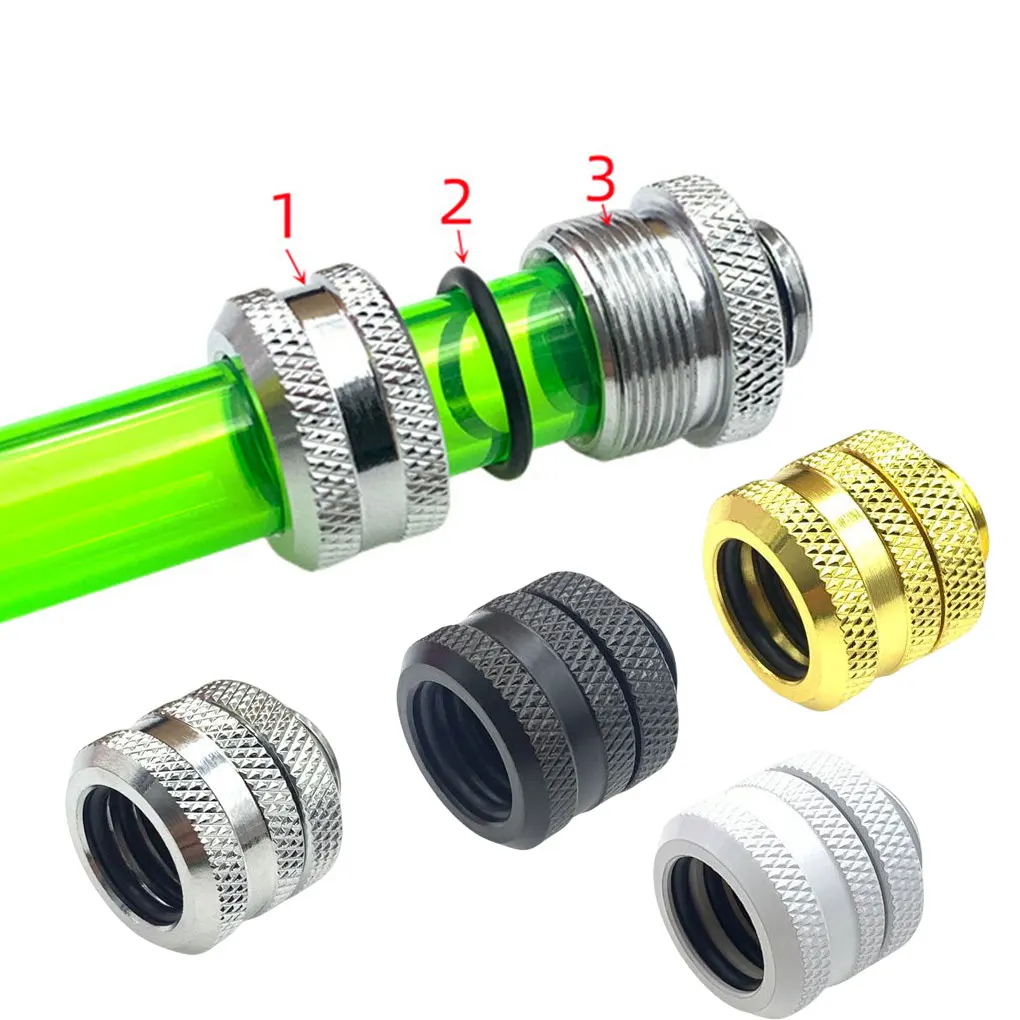 12Pcs Computer Water Cooling Adapter Sealed Electroplated Connector