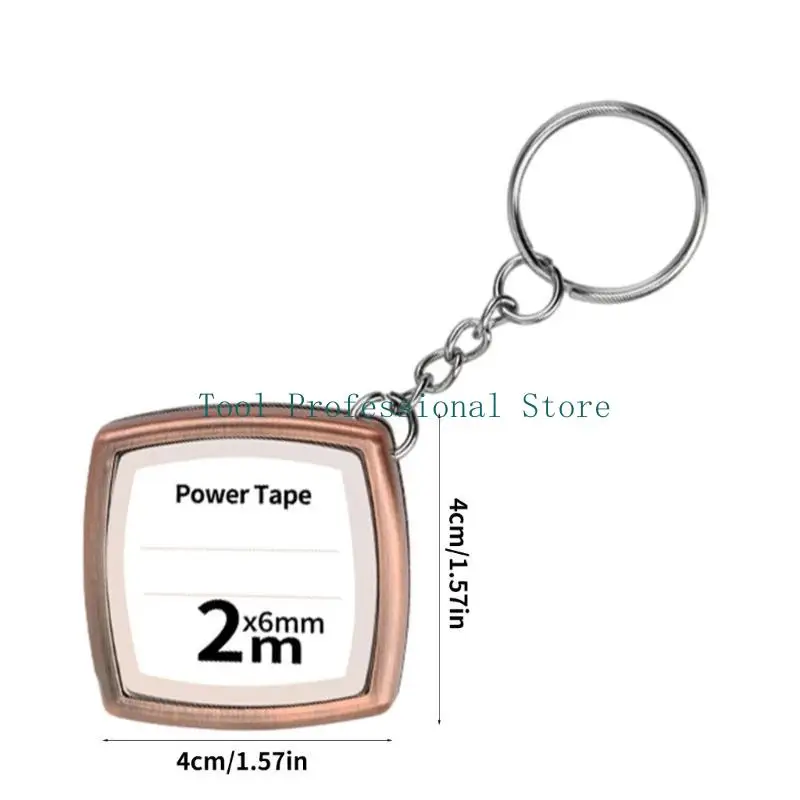 57QF Mini Keychain Tape Measure Retractable Small Steel Ruler Tool Multipurpose Suitable for Architects Contractors Hobbyists