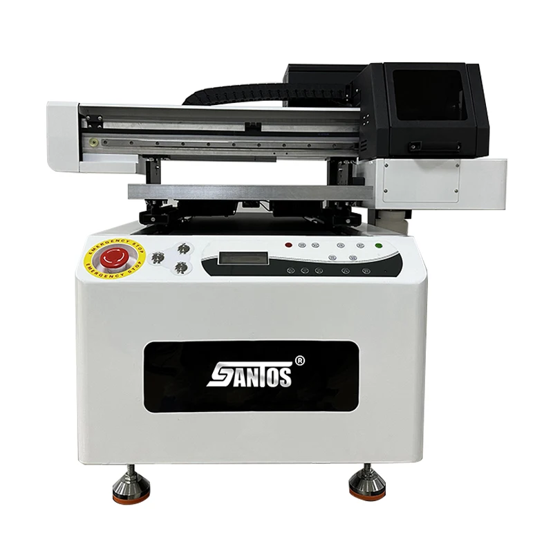 uv 4050 flatbedprinter met twee xp600/i3200u1 koppen veelkleurige cmyk witte vernis toepassing voor telefoonhoesjes