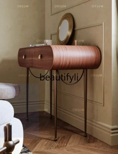 Simple French makeup dressing stool rotating desk chair creative French retro solid wood H