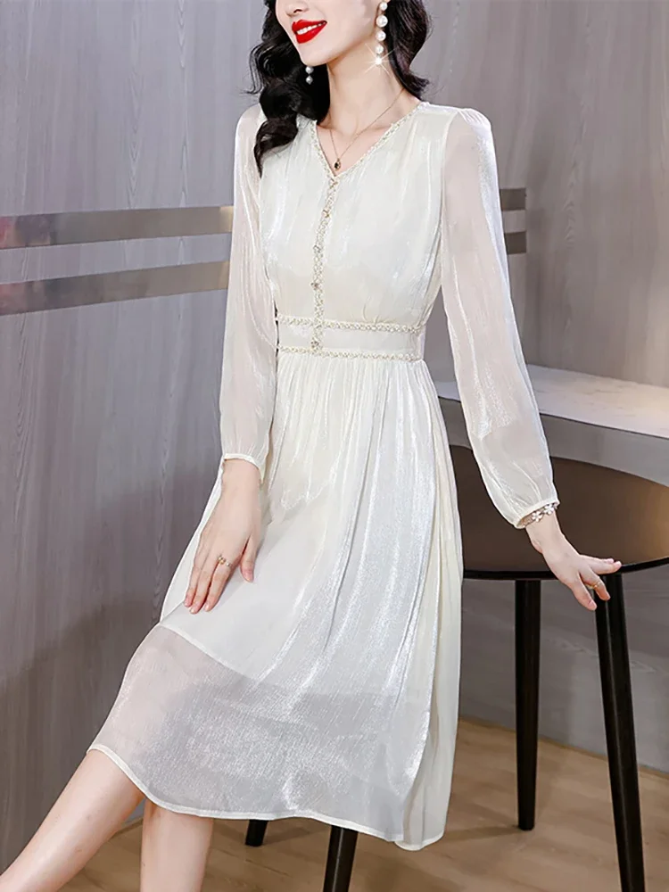 2024 White Chic Diamonds Lace Prom Dress Women Elegant Bodycon Long Dress Gown Autumn Winter Korean Fashion Luxury Evening Dress