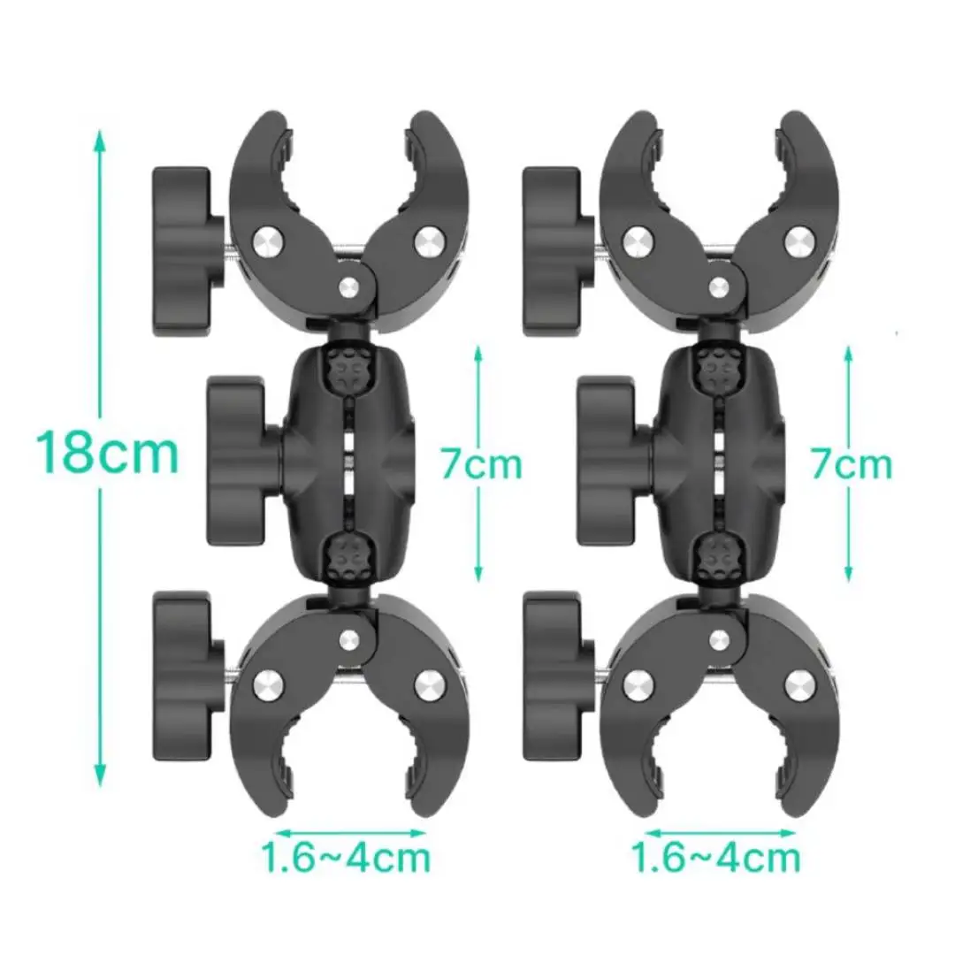 Dubbele Hoofd Klem Kit Voor Insta360 Een X2 X3 Motorfiets Dubbele Clip Beugel voor GoPro 11 10 9 Actie camera Accessoires