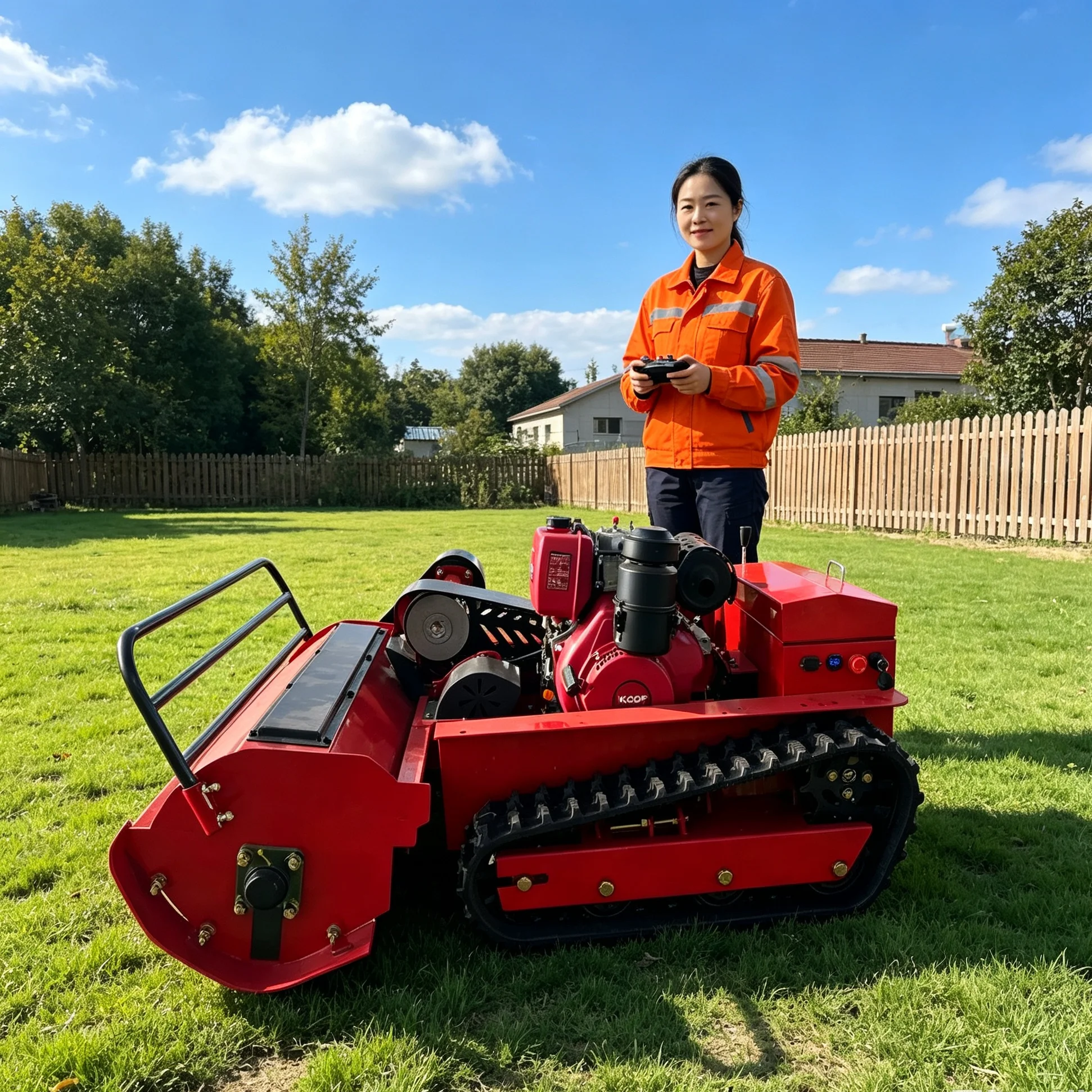 Customized Hilly Berry Orchard Slopes 1200S Wireless Remote‑Controlled Lawn Mower, Sharpened Red Flail‑Type Blade For Even Grass