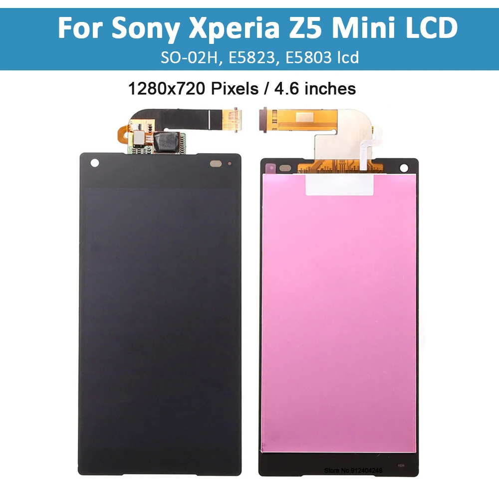 شاشة أصلية 4.6 بوصة لهاتف SONY Xperia Z5 المدمجة مع محول رقمي وشاشة LCD تعمل باللمس لاستبدال هاتف Sony Z5 Mini LCD مع إطار