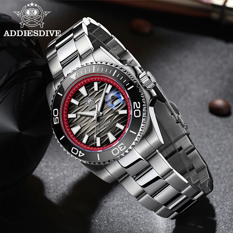 Addiesdive 41 مللي متر Reloj Hombre ساعة رياضية للرجال BGW9 سوبر مضيئة 316L الفولاذ المقاوم للصدأ 20Bar مقاوم للماء ساعة كوارتز AD2514 #2
