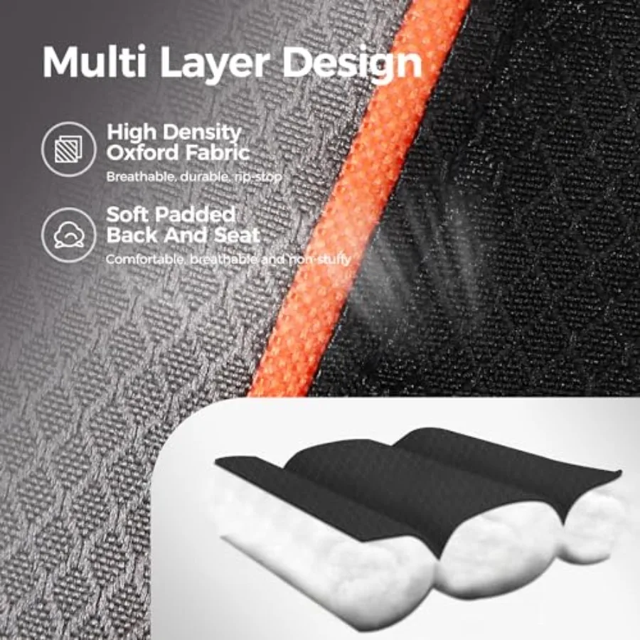 ALPHA CAMP Oversized Camping Folding Chair Heavy Duty Support 450 LBS Steel Frame Collapsible Padded Arm Chair with Cup Holder