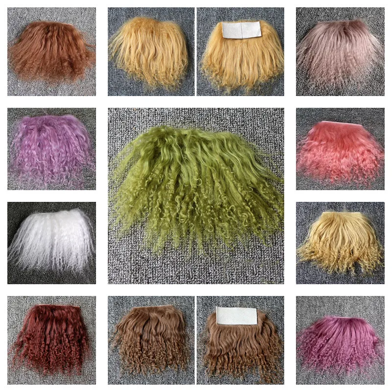 New Reborn Dolls Pure Mohair 25 Colors BJD Dolls 1/8 Dolls Wigs Khaki Purple Sheepskin Wool Lamb Hair DIY Accessories